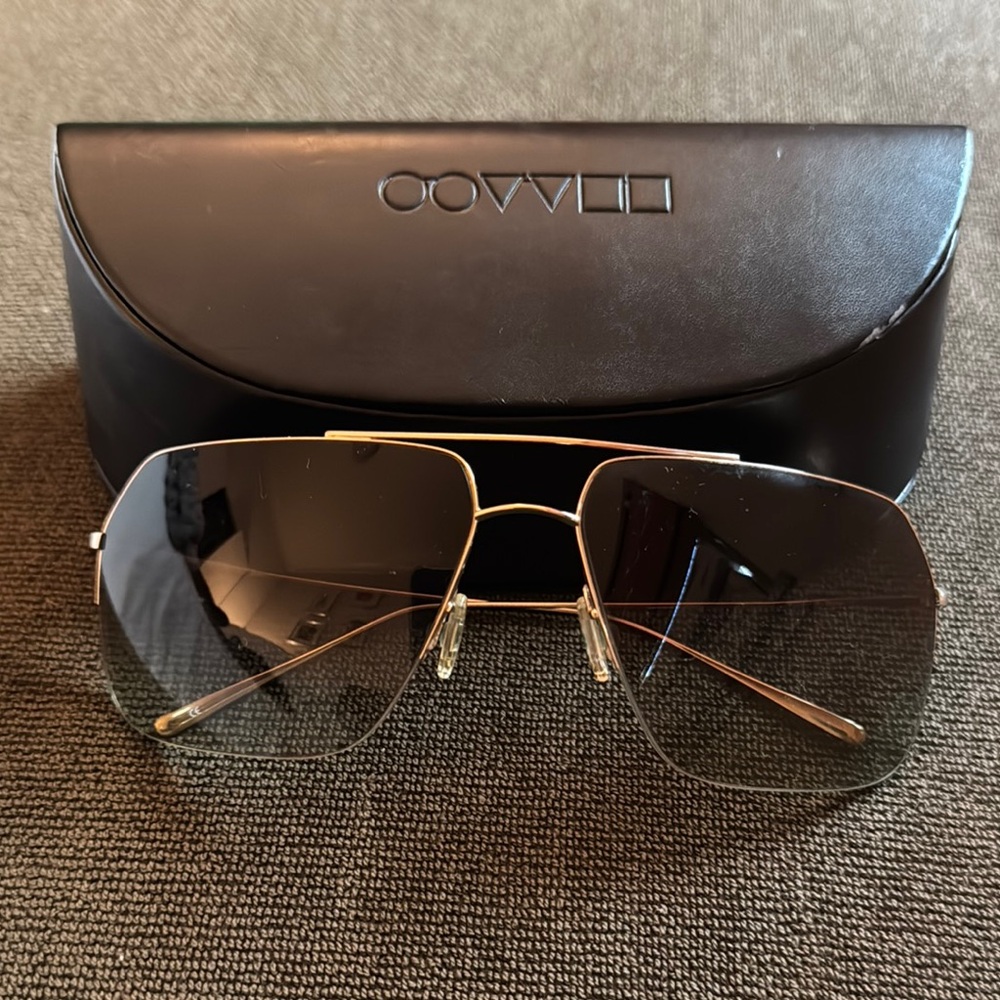 Oliver Peoples Gold and Black Sunglasses